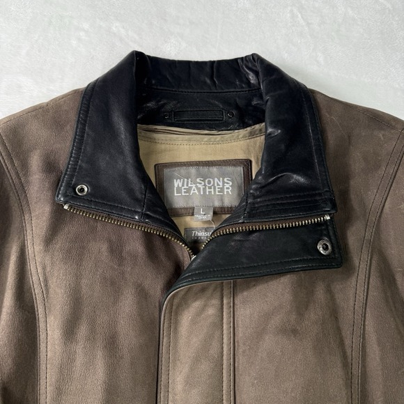 Vintage Wilsons Leather Bomber Jacket Mens‎ Large Thinsulate Removable Liner - Picture 3 of 16